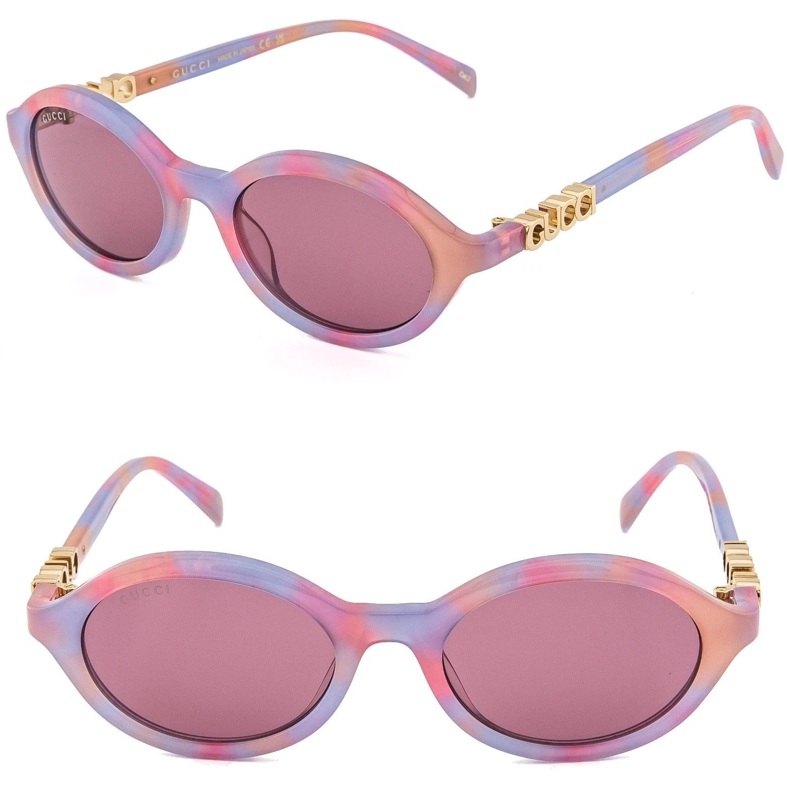 Gucci GUCCI 2153 Gg2153S Pink Violet Oval Narrow Sunglasses 005 Size ONE SIZE - 1 Thumbnail