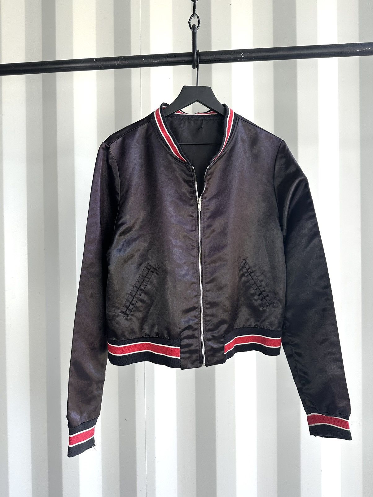 Vintage 80’s Silky Jacket Thrashed Faded Grunge Size US L / EU 52-54 / 3 - 2 Thumbnail
