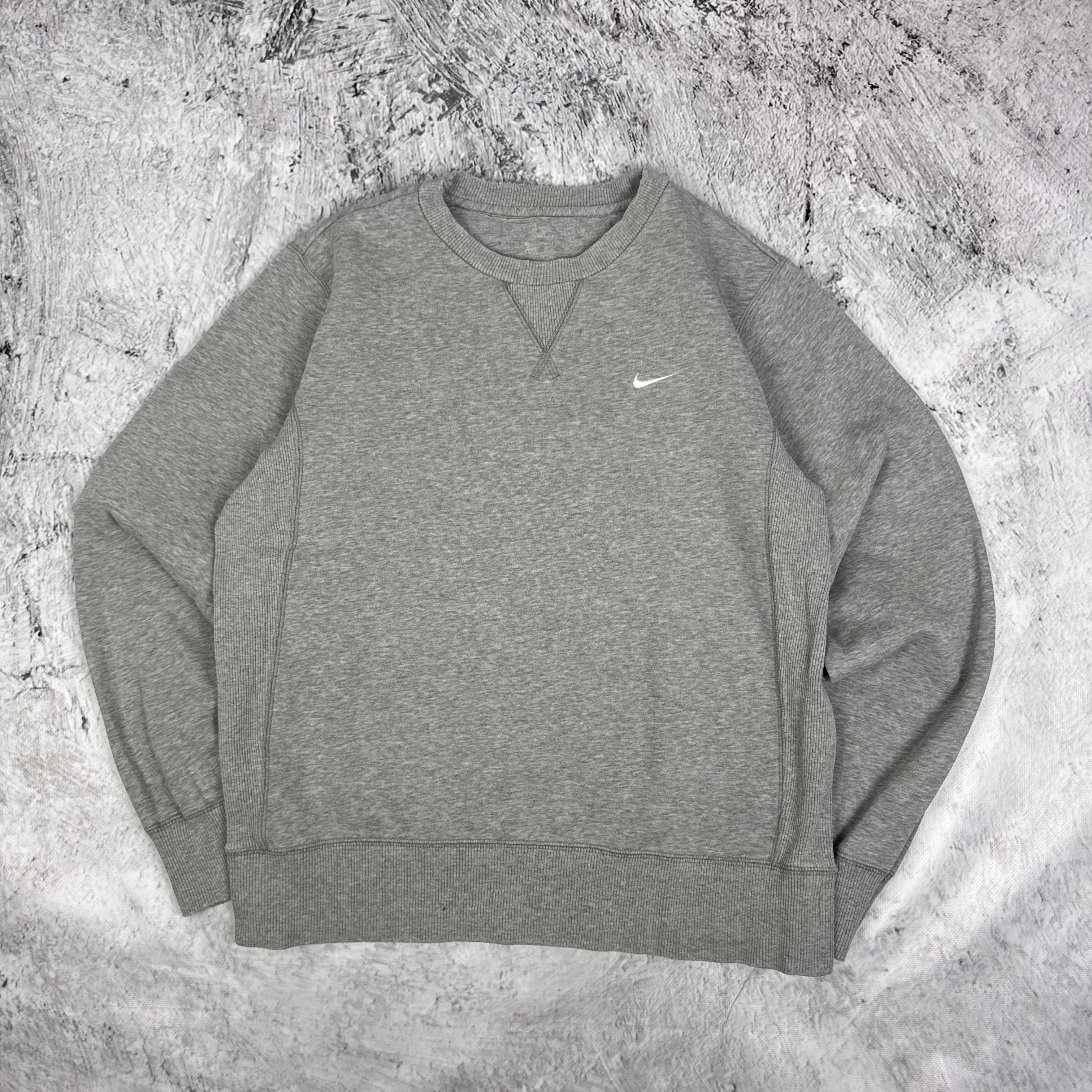 Nike Nike Men's Heather Gray Cotton Swoosh Pullover Sweatshirt S Size US S / EU 44-46 / 1 - 2 Thumbnail