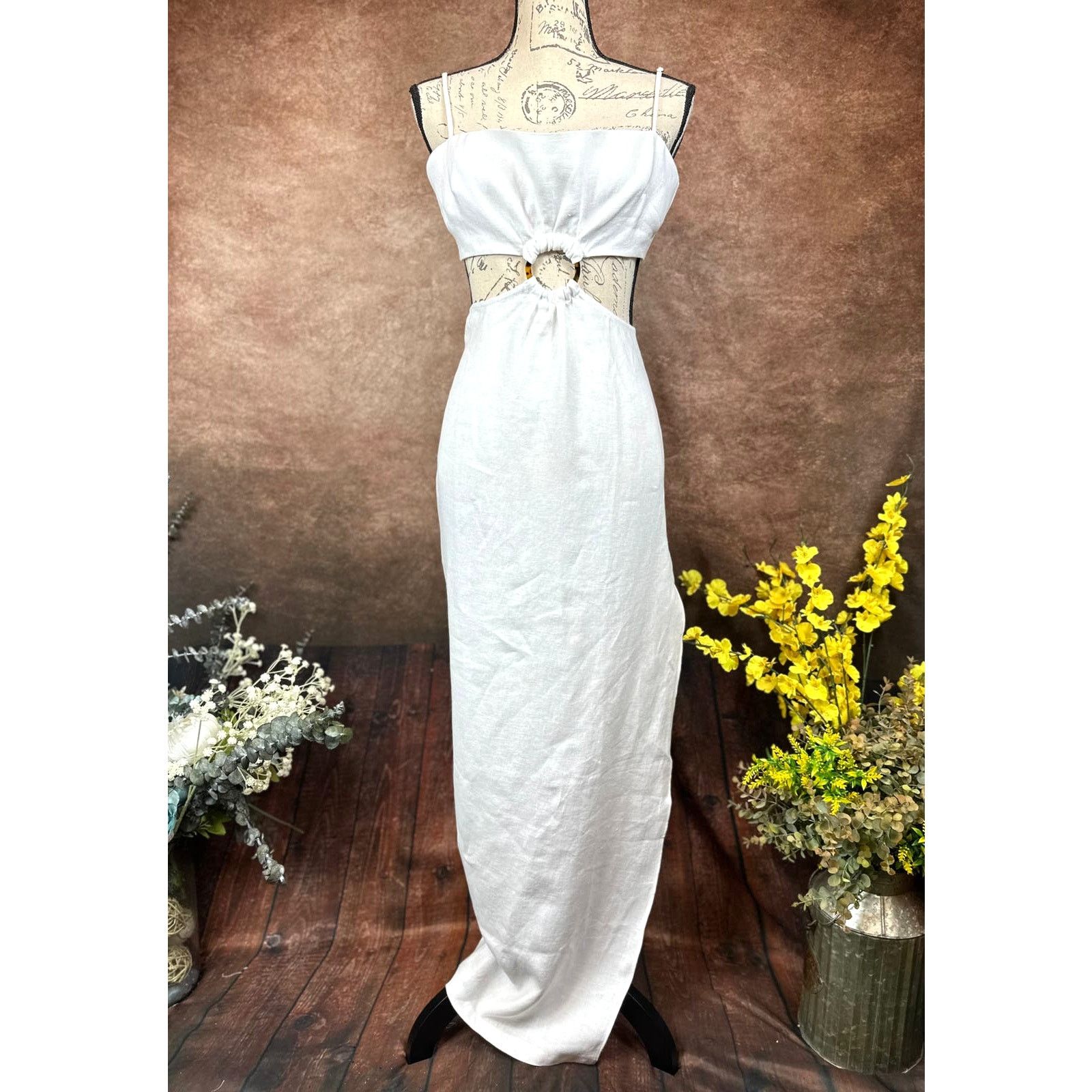 Other Rumer Avalon Ring Maxi Dress - White - size L Size L / US 10 / IT 46 - 8 Thumbnail