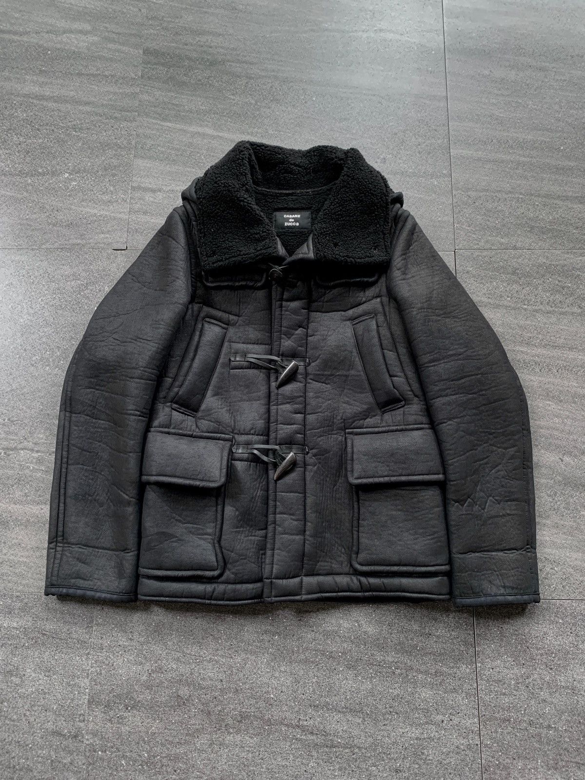 Issey Miyake FREE TAX! Cabane de Zucca PU Leather Sherpa Jacket Size US S / EU 44-46 / 1 - 2 Thumbnail