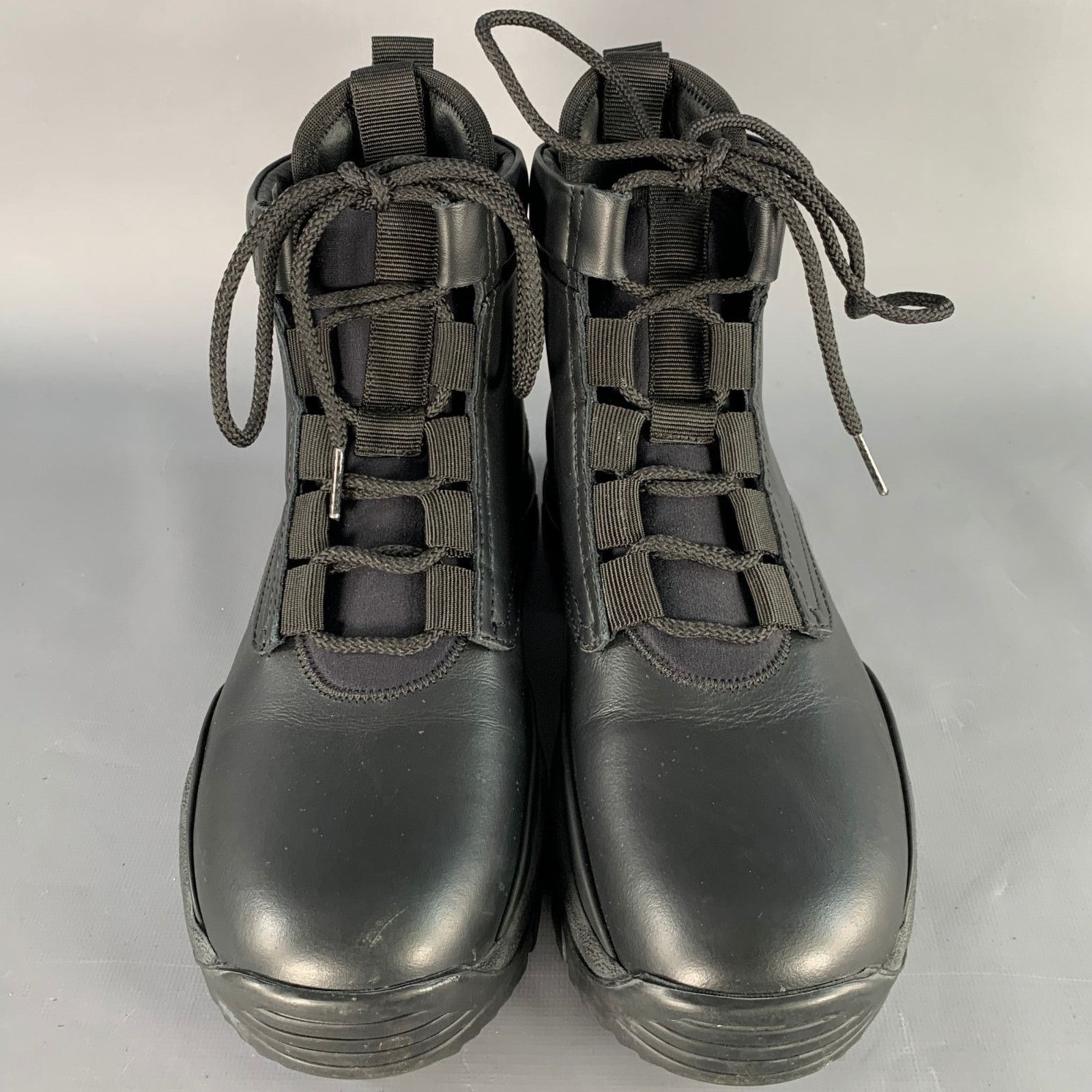 John Elliott 7 Black Faux Leather Lace-Up Tread Sole Ankle Boots Size US 7 / EU 40 - 4 Thumbnail