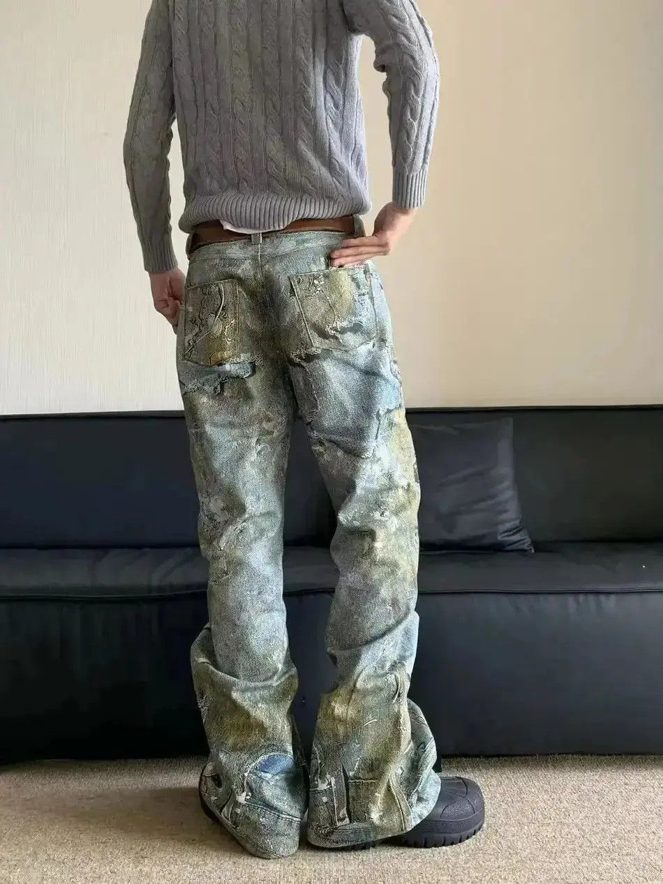 Japanese Brand Design Printing Straight Loose Jeans Pants Size US 32 / EU 48 - 3 Thumbnail