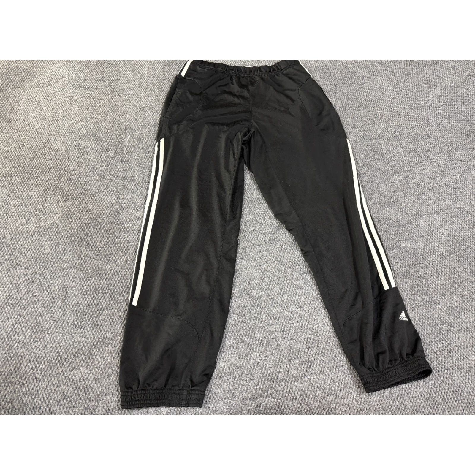 Adidas Adidas Track Pants Mens Large Black Three Stripes Trefoil Athletic Joggers L Black Size US 33 - 4 Thumbnail