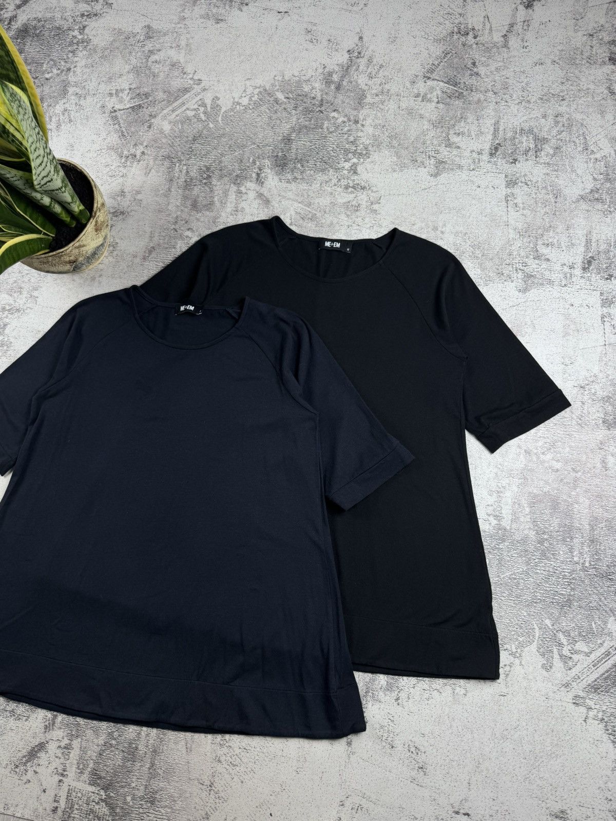 ME+EM 2 Dresses ME+EM Women’s Relaxed Fit T-Midi Casual Shirt Tunic Black Navy 12 Size Size XL / US 12-14 / IT 48-50 - 3 Thumbnail
