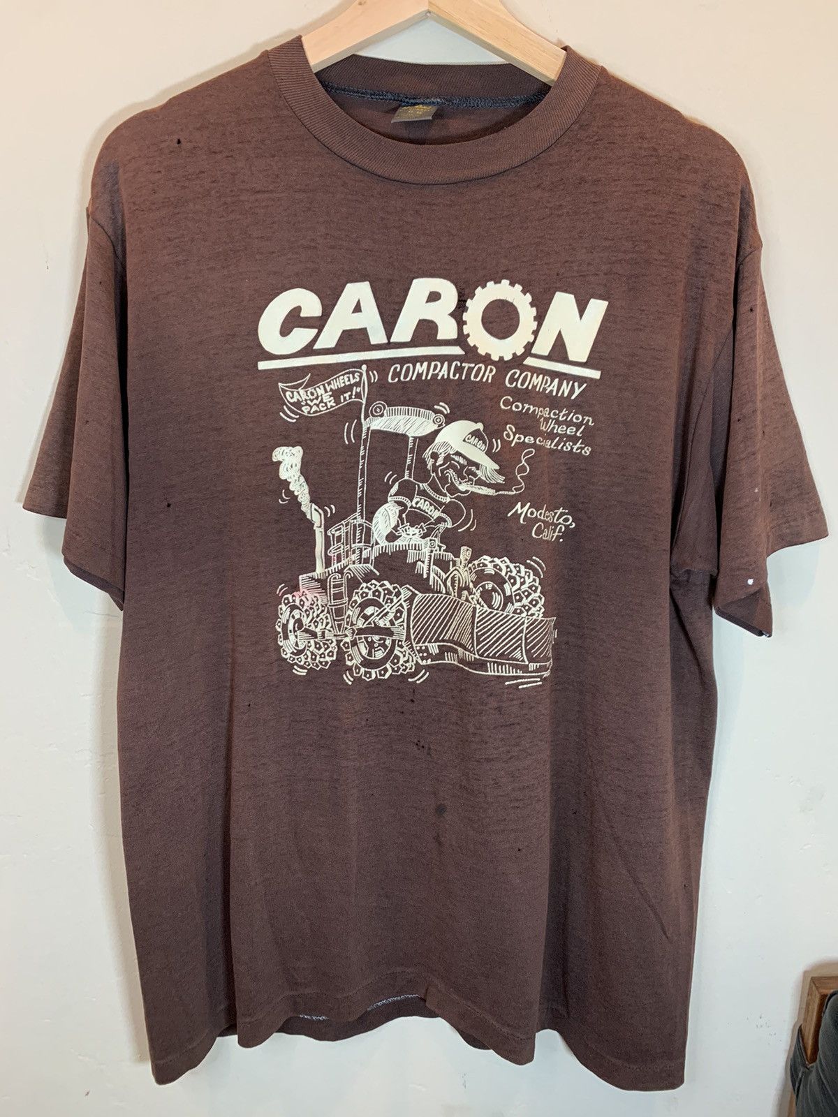 RARE Vintage 70s Caron Compactor Company Single Stitch Shirt