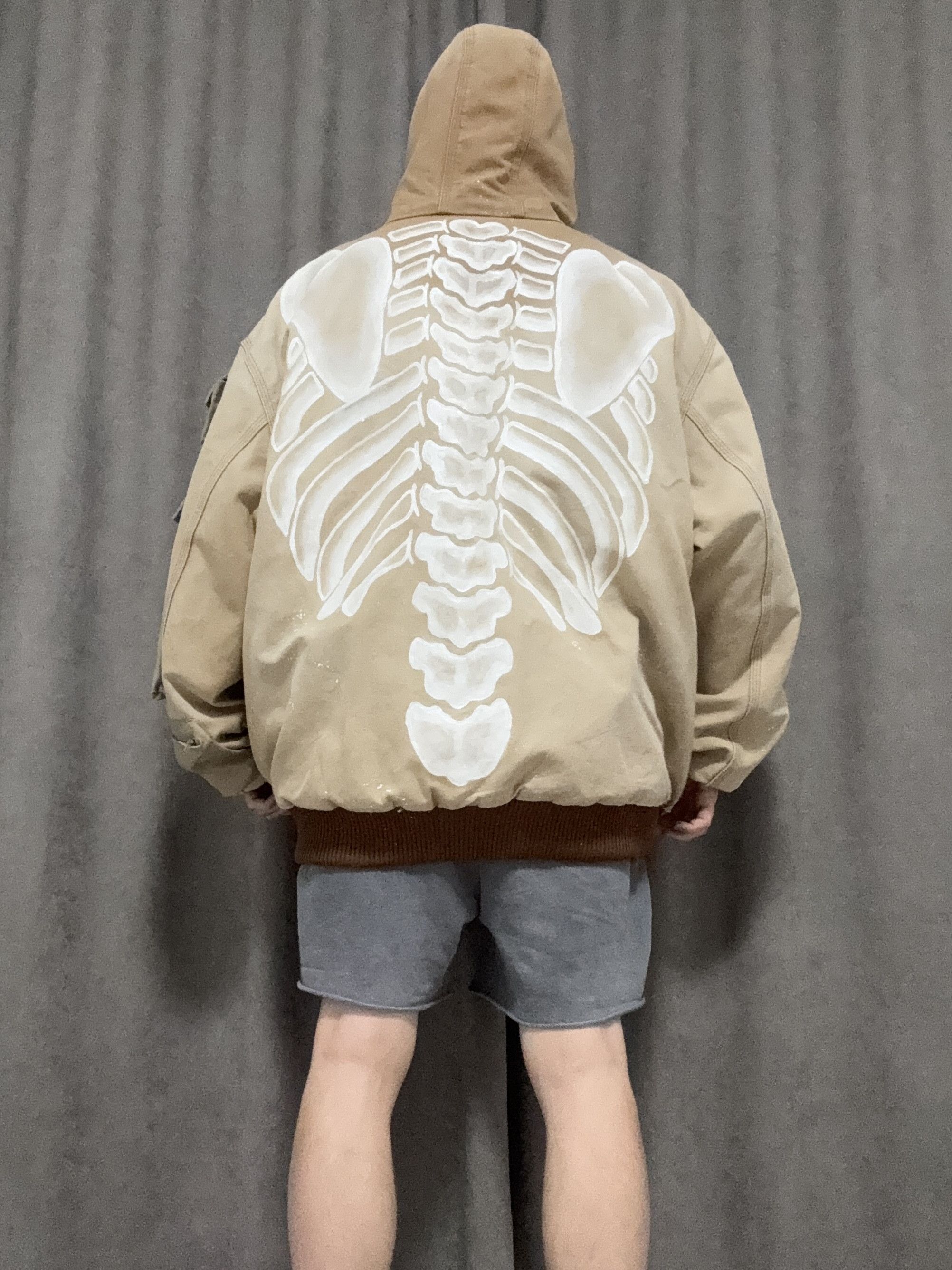 Carhartt SKELETON 1OF1 HEAVY HAND PAINTED Y2K ROCK PUNK GOTHIC Size US XL / EU 56 / 4 - 7 Thumbnail
