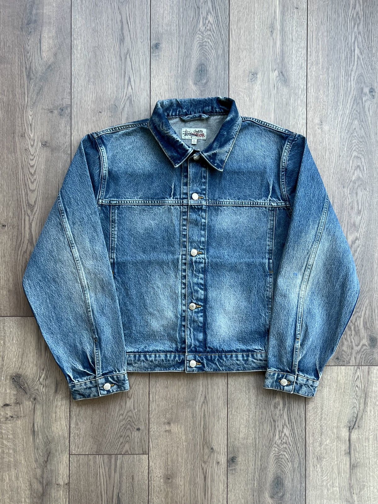 Stussy Trucker Denim Jacket Leopard | Grailed