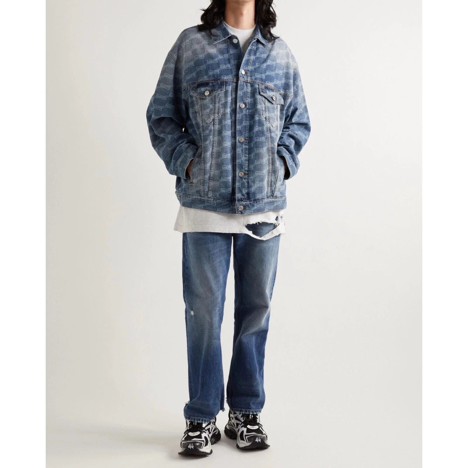 Balenciaga NWT Authentic BALENCIAGA All-Over BB Monogram LOGO JACKET Size US M / EU 48-50 / 2 - 15 Thumbnail