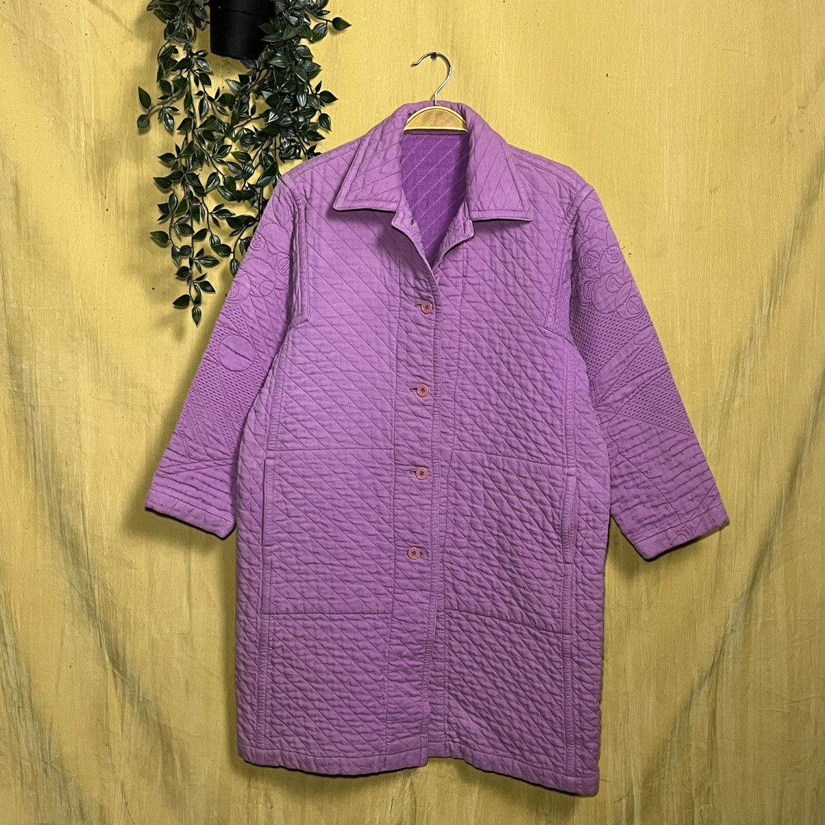 Issey Miyake a2 Vintage Issey Miyake Quilted Coat Purple Size US M / EU 48-50 / 2 - 1 Thumbnail