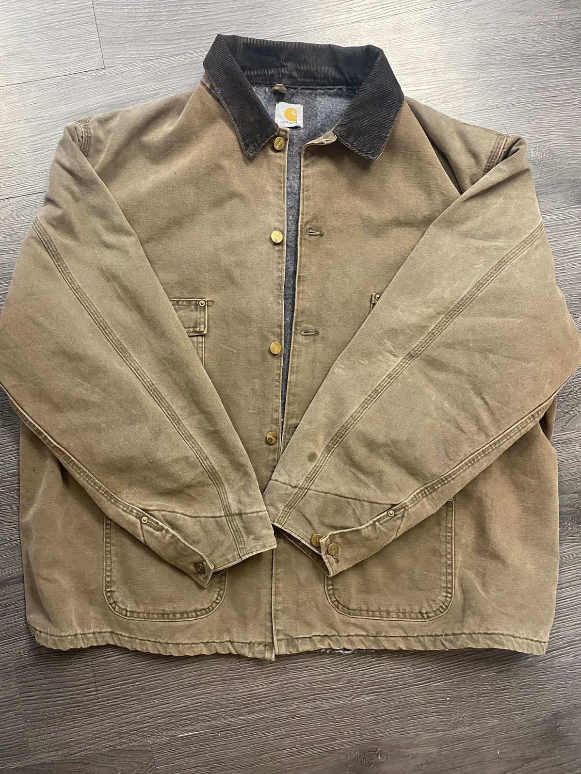 image of Carhartt Wip Vintage Carhart “Og Chore Coat” Wip Detroit Workwear Jacket in Tan, Men's (Size 2XL)