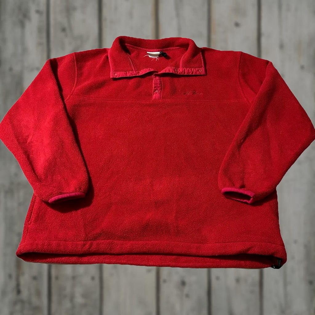 Vintage VINTAGE L.L. Bean Synchilla Fleece Pullover Red Size M Men Sweatshirt 90s Size US M / EU 48-50 / 2 - 1 Thumbnail