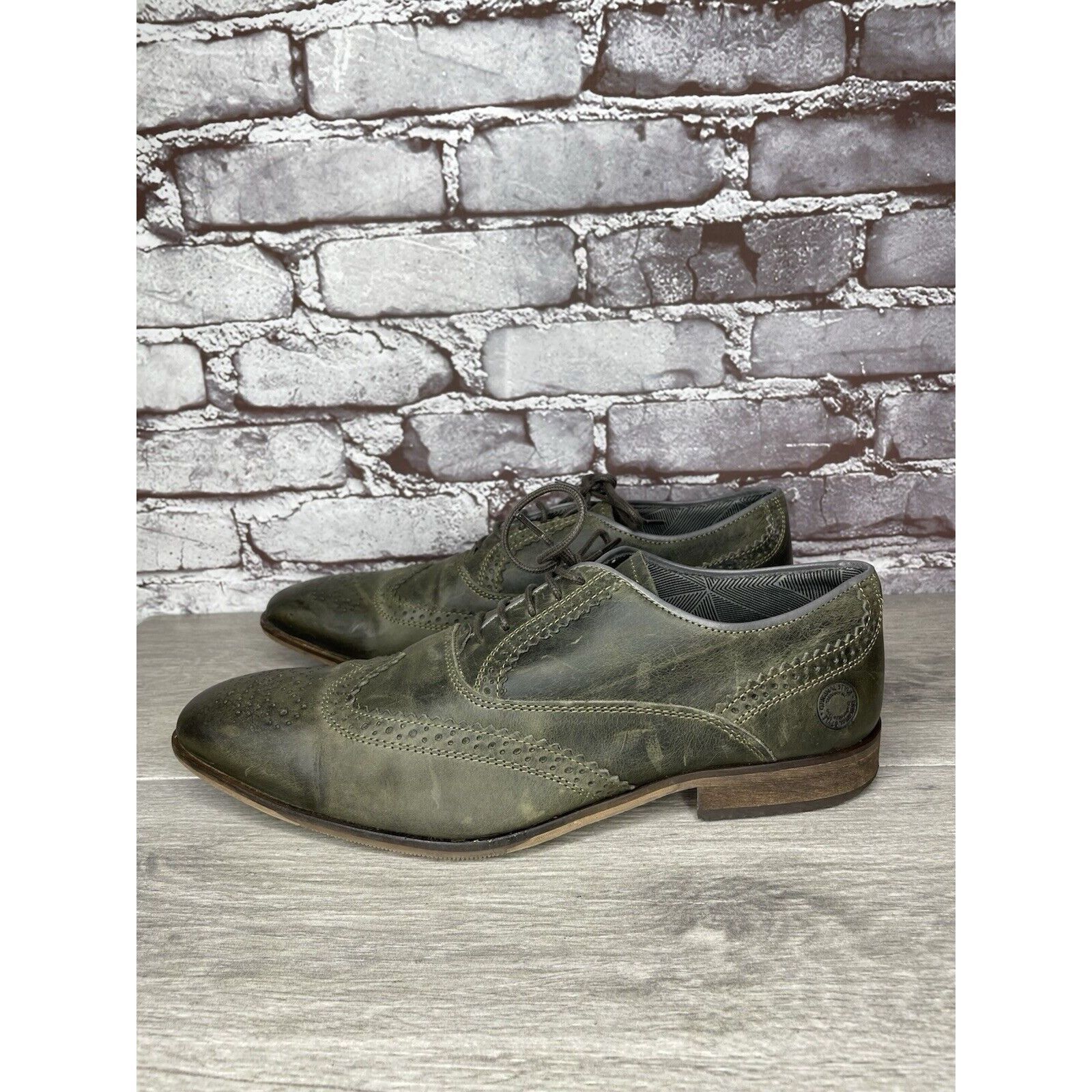 Steve Madden Steve Madden Iggy Green Leather Handcrafted Wingtip Oxfords Size US 10 / EU 43 - 16 Thumbnail