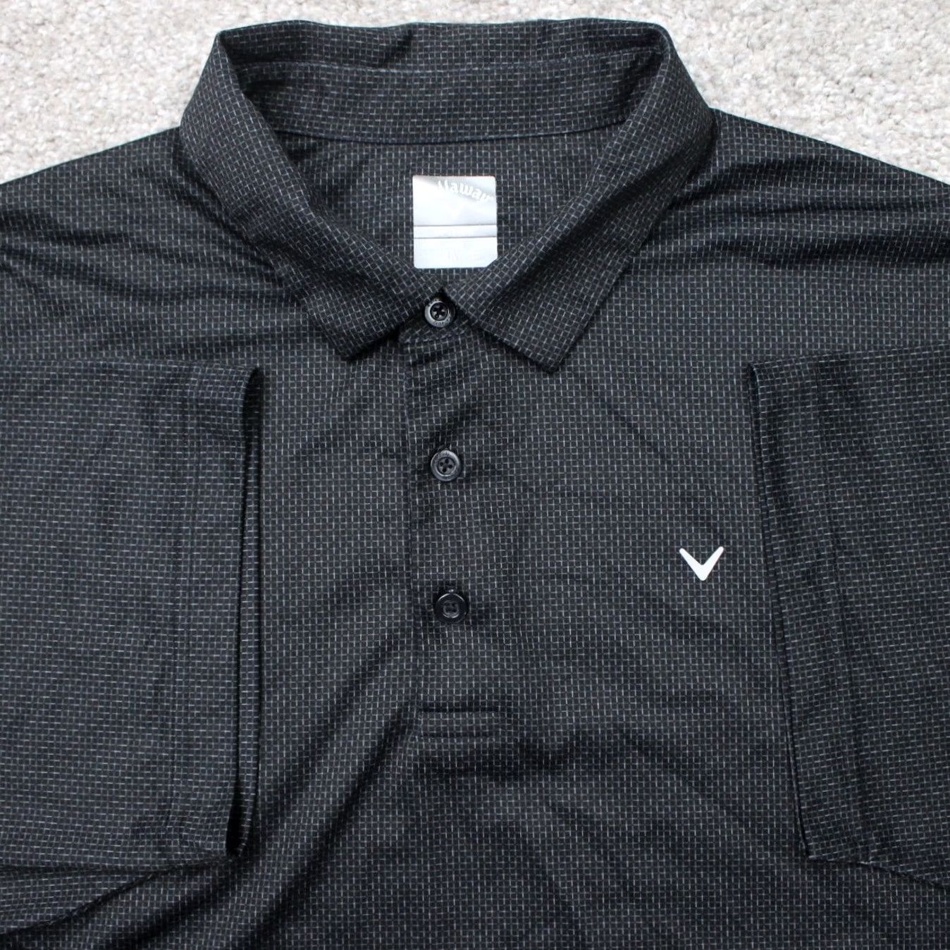 Callaway Callaway Polo Shirt Mens 2XL Black Geometric Opti-Dri Short Sleeve Polo Shirt Size US XXL / EU 58 / 5 - 2 Thumbnail