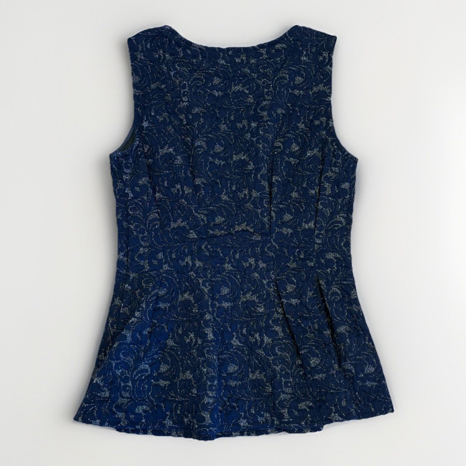 Anthropologie Anthropologie Eva Franco Shimmering Peplum Top Size XS Navy Size XS / US 0-2 / IT 36-38 - 4 Thumbnail