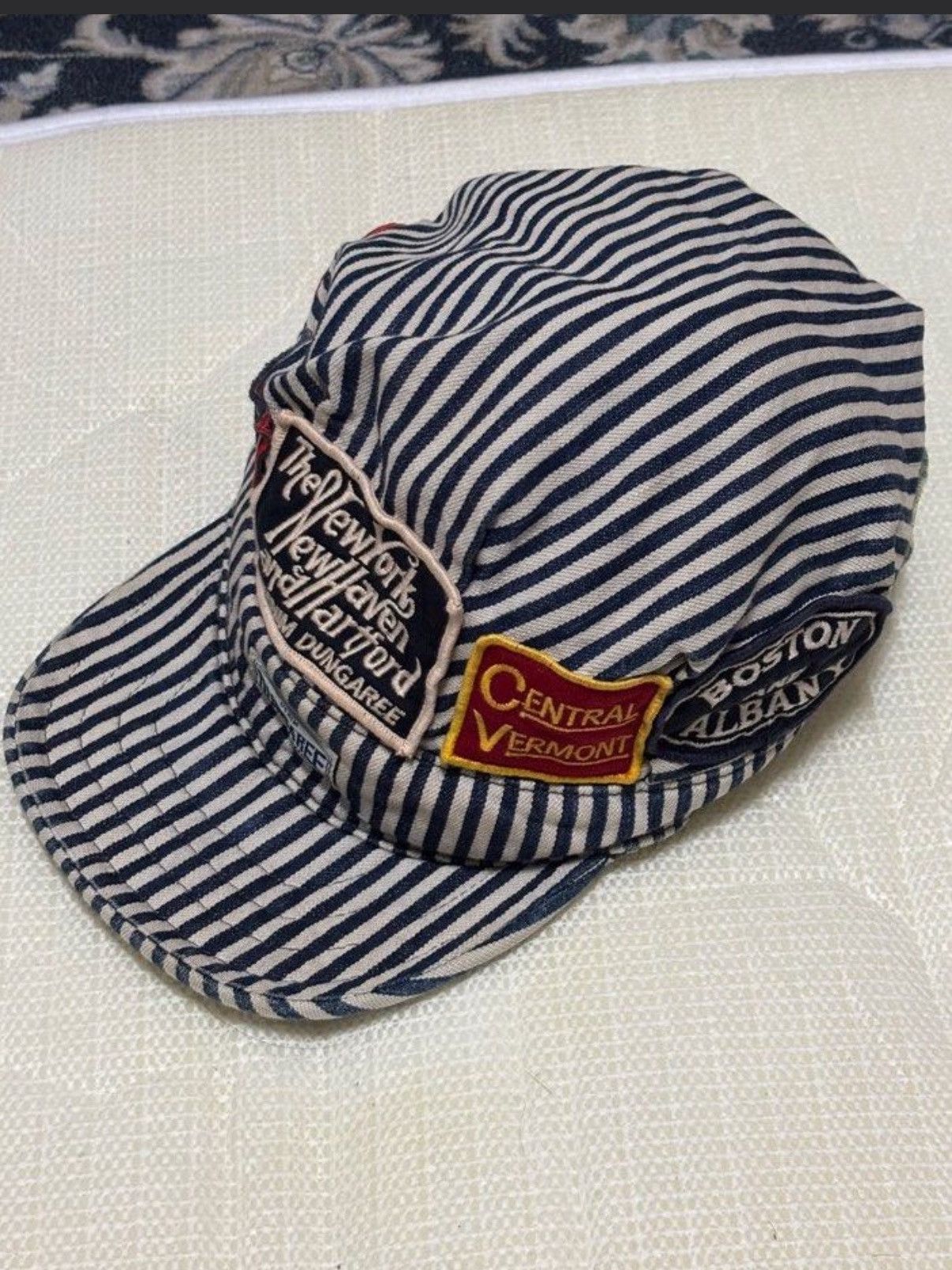 Kapital DENIM DUNGAREE HICKORY HAT VINTAGE RAILROAD OFFICER DESIGN Size ONE SIZE - 1 Thumbnail