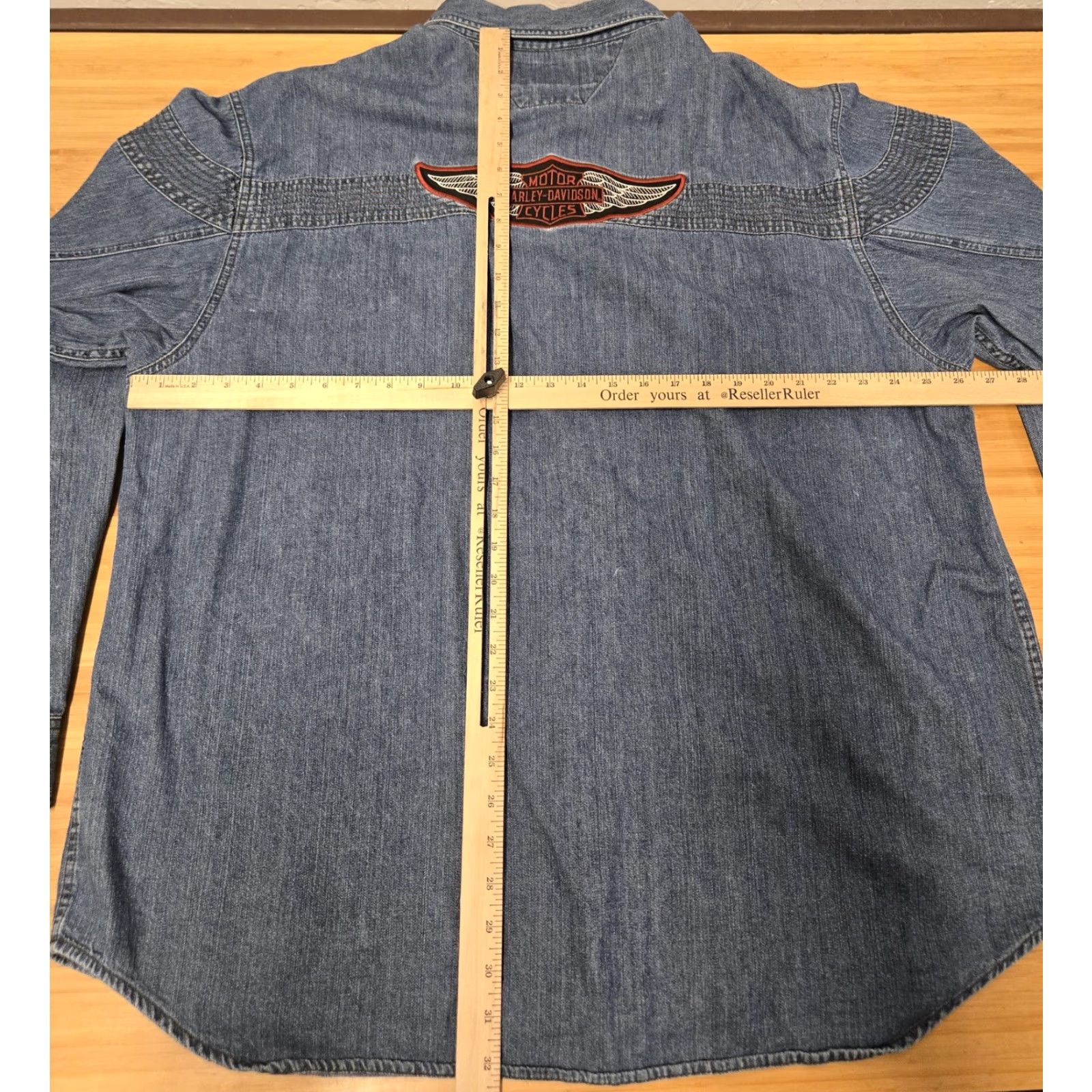 Harley Davidson VINTAGE Harley-Davidson Shirt Mens 2XL Blue Denim Button-Up Embroidered Biker Motorcycle Shirt Size US XXL / EU 58 / 5 - 8 Thumbnail