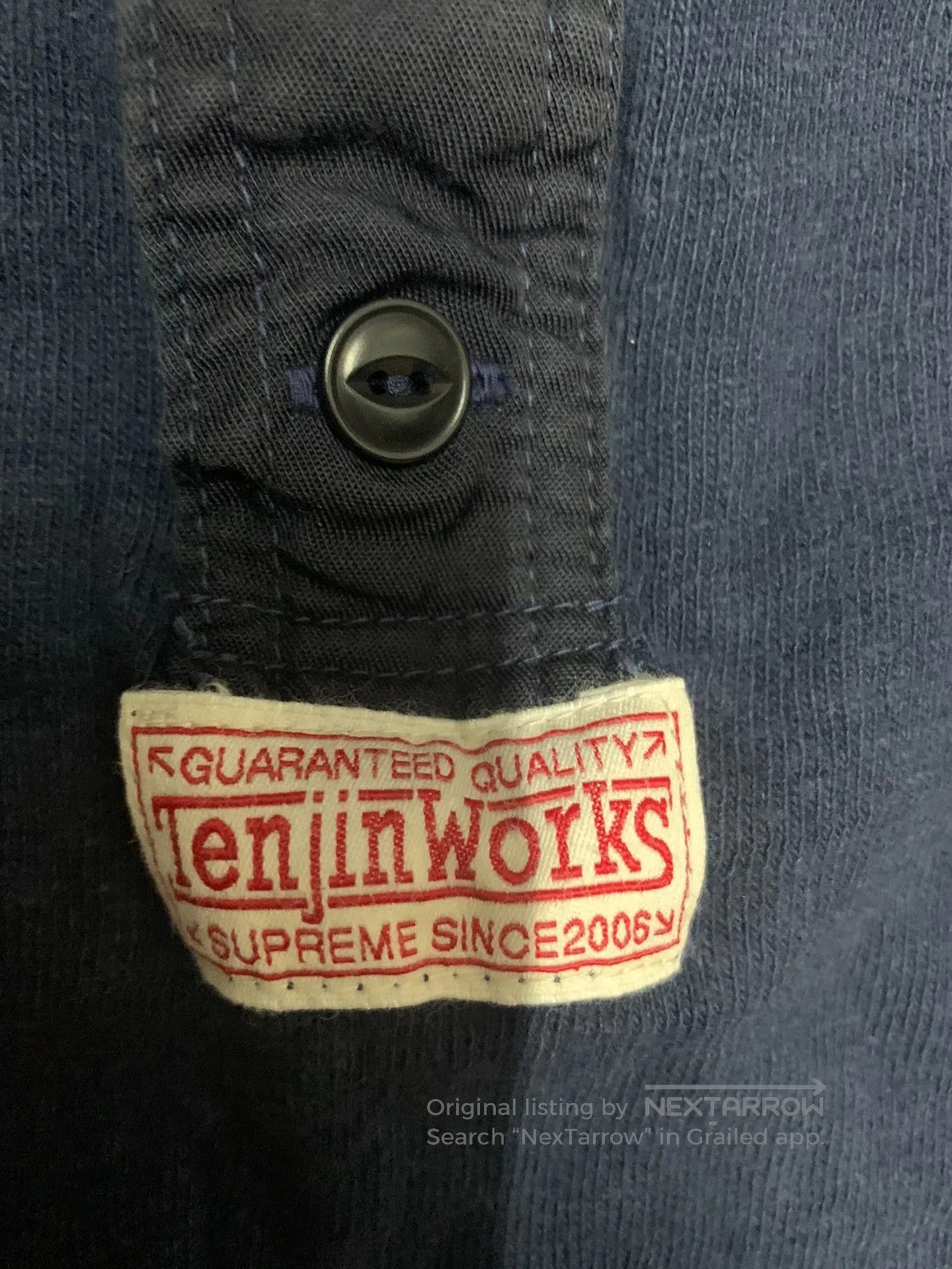 Japanese Brand Tenjin Works Vintage Cotton Henley Long. Size US XS / EU 42 / 0 - 7 Thumbnail