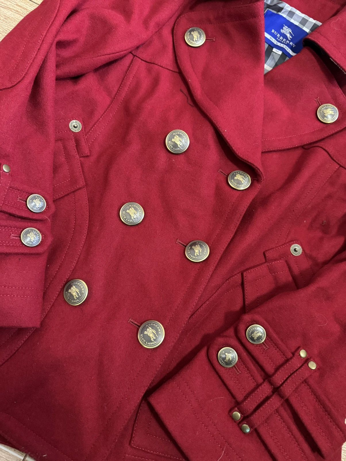 Burberry Burberry Blue Label Pea Coat Gold buttons Red Size XS / US 0-2 / IT 36-38 - 3 Thumbnail
