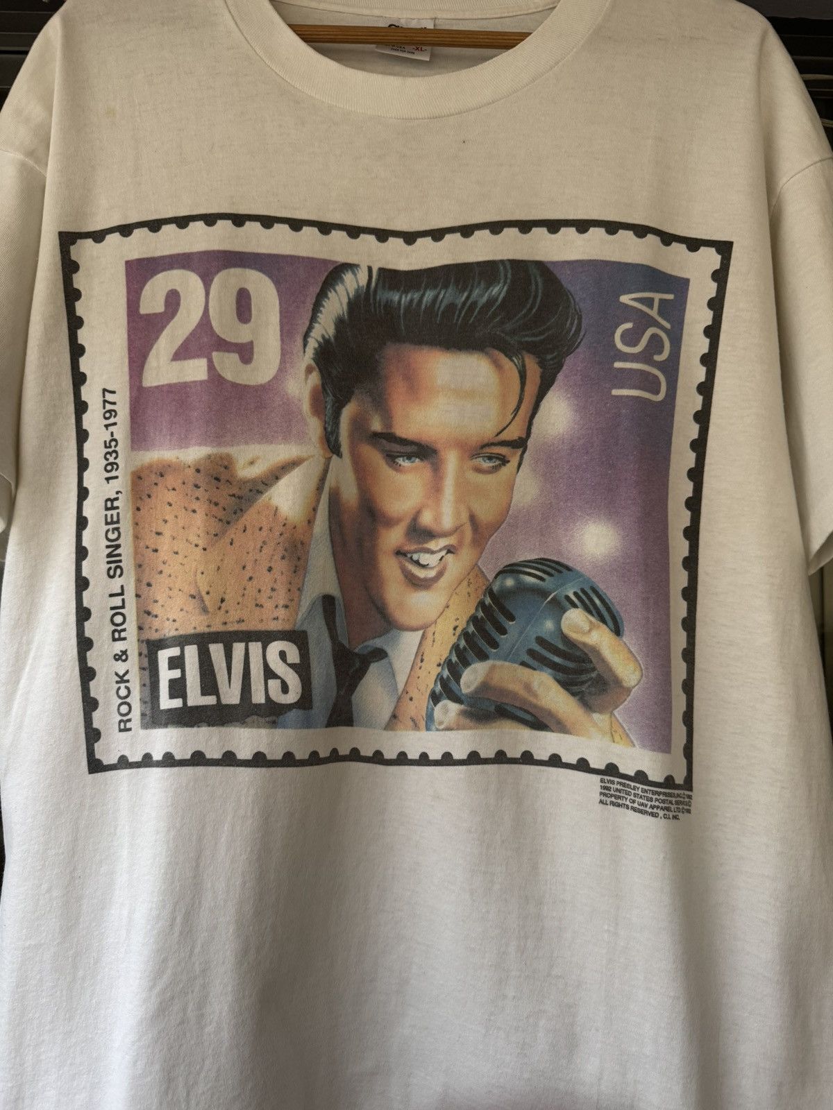 Band Tees × Vintage Vintage 90’s Elvis Presley Size US XL / EU 56 / 4 - 6 Thumbnail