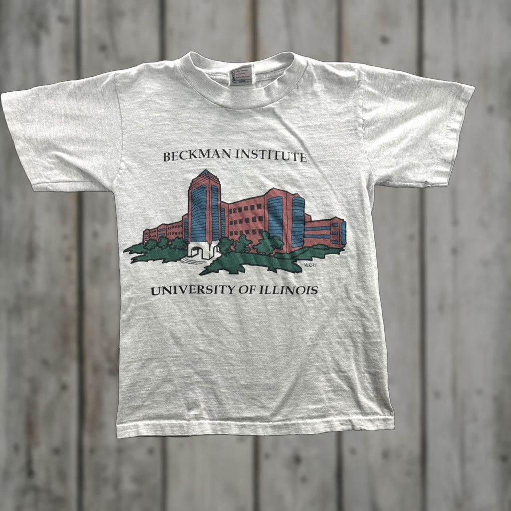 Vintage VINTAGE University of Illinois Shirt Mens Small College 90s Graphic Tee Gray Cotton Short Sleeve Size US S / EU 44-46 / 1 - 1 Thumbnail