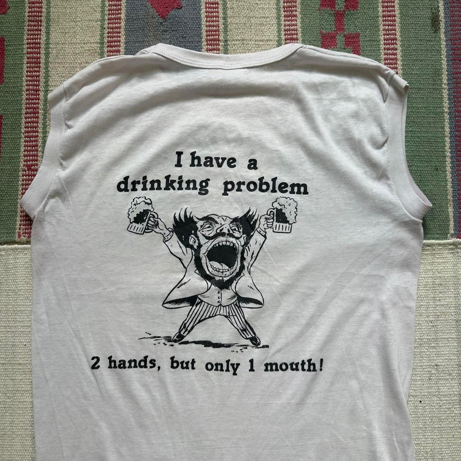 Vintage Rare Vintage 70s Drink Drive Beer Bar Cut Off Graphic Tee Size US M / EU 48-50 / 2 - 4 Thumbnail