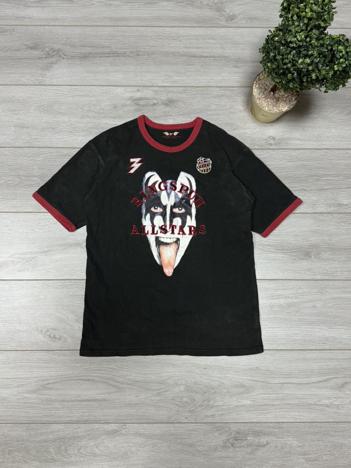 Kiss Ringspun vintage big print head simmons tee shirt rock