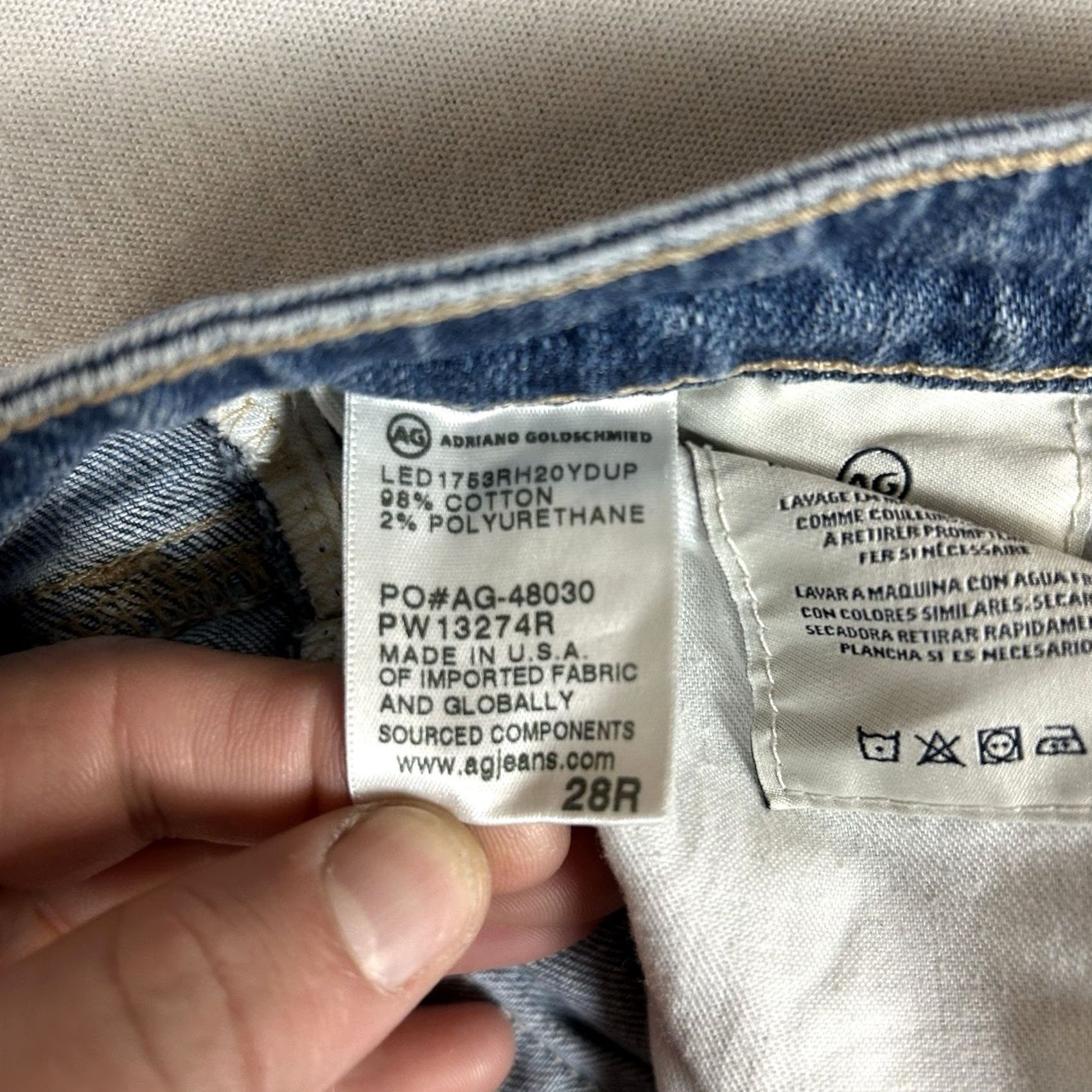 Vintage AG Adriano Goldschmied Jeans Straight Leg Womens 28R Light Wash Mid Rise USA Denim 5-Pocket Modern Classic Mens? Size 28" / US 6 / IT 42 - 6 Thumbnail