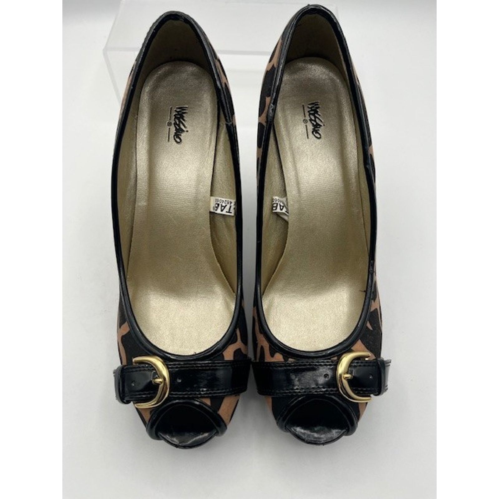 Mossimo Mossimo Leopard Print Heels Peep Toe Buckle Pumps Y2K Size US 8 / IT 38 - 2 Thumbnail