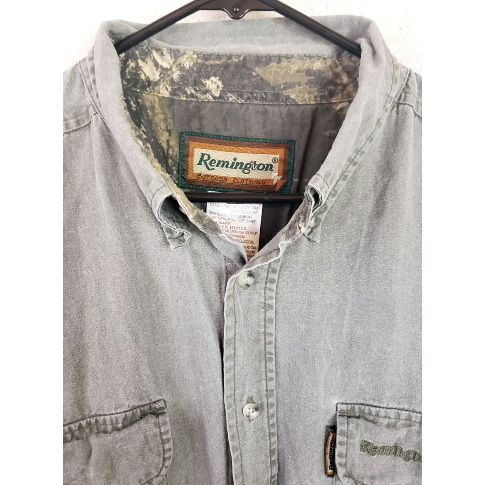 Vintage Remington Shirt Men XL Green Button-Down Canvas Cotton Outdoor Pocketed Long Sleeve Size US XL / EU 56 / 4 - 7 Thumbnail