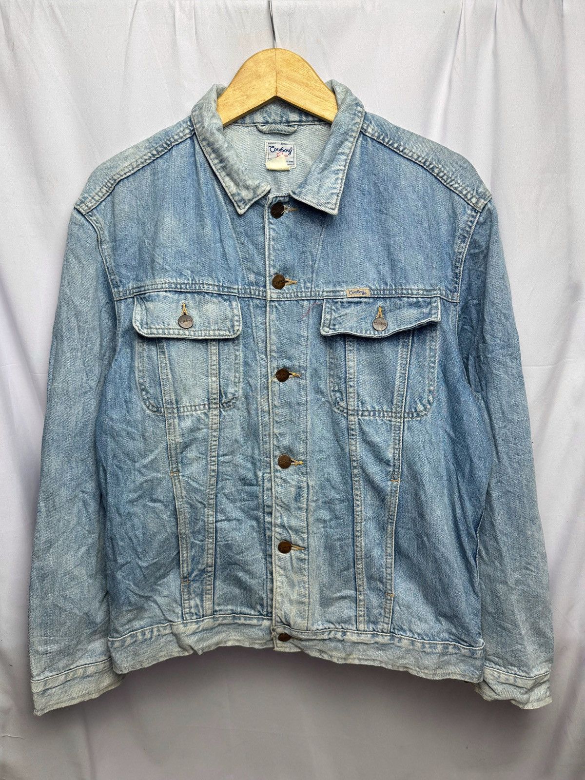 Japanese Brand × Vintage Japanese Cowboy Washed Denim Jacket Vintage Size US M / EU 48-50 / 2 - 1 Thumbnail
