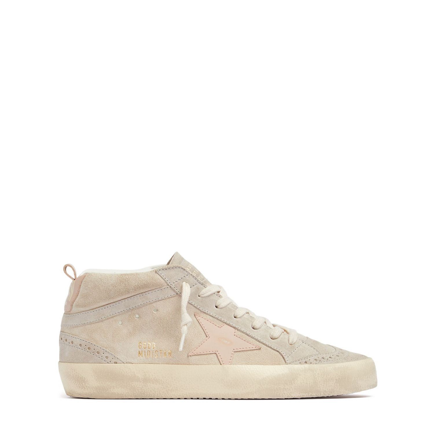 GOLDEN GOOSE Mid Star Women's Beige/Pink Sneakers New & Auth