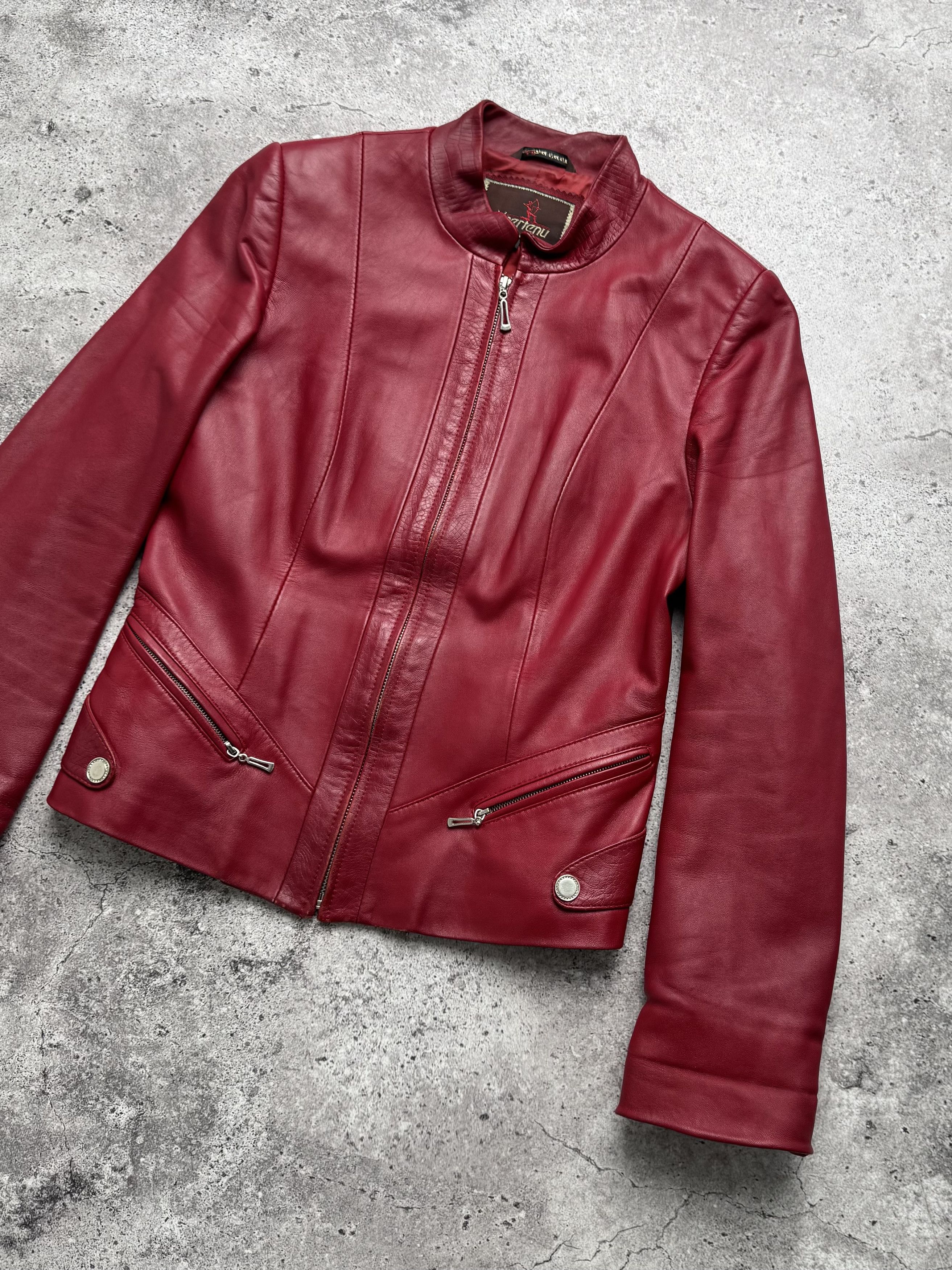 Vintage Vintage Cropped Leather Jacket C5(V409) Size M / US 6-8 / IT 42-44 - 3 Thumbnail