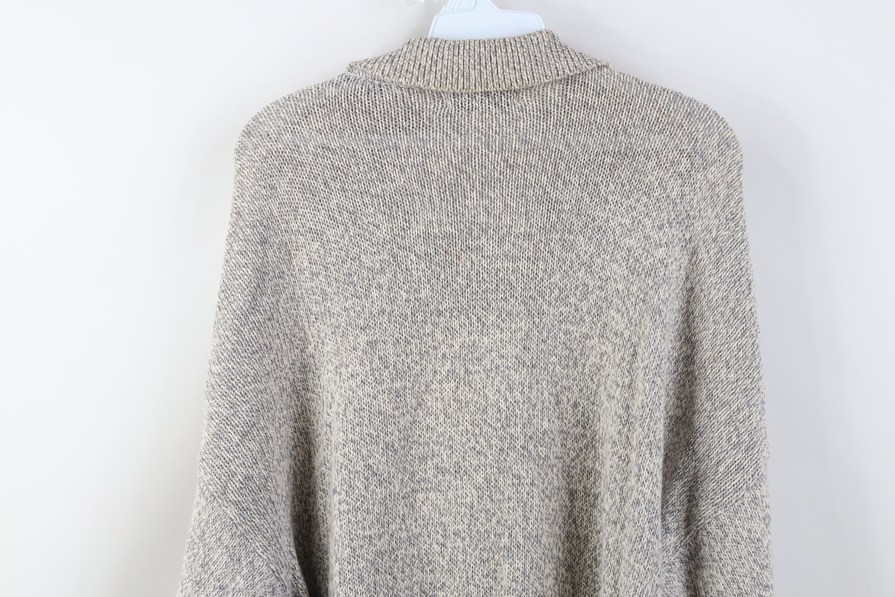 Vintage Vintage 90s Streetwear Cotton Knit Collared Sweater Gray Size US L / EU 52-54 / 3 - 13 Thumbnail