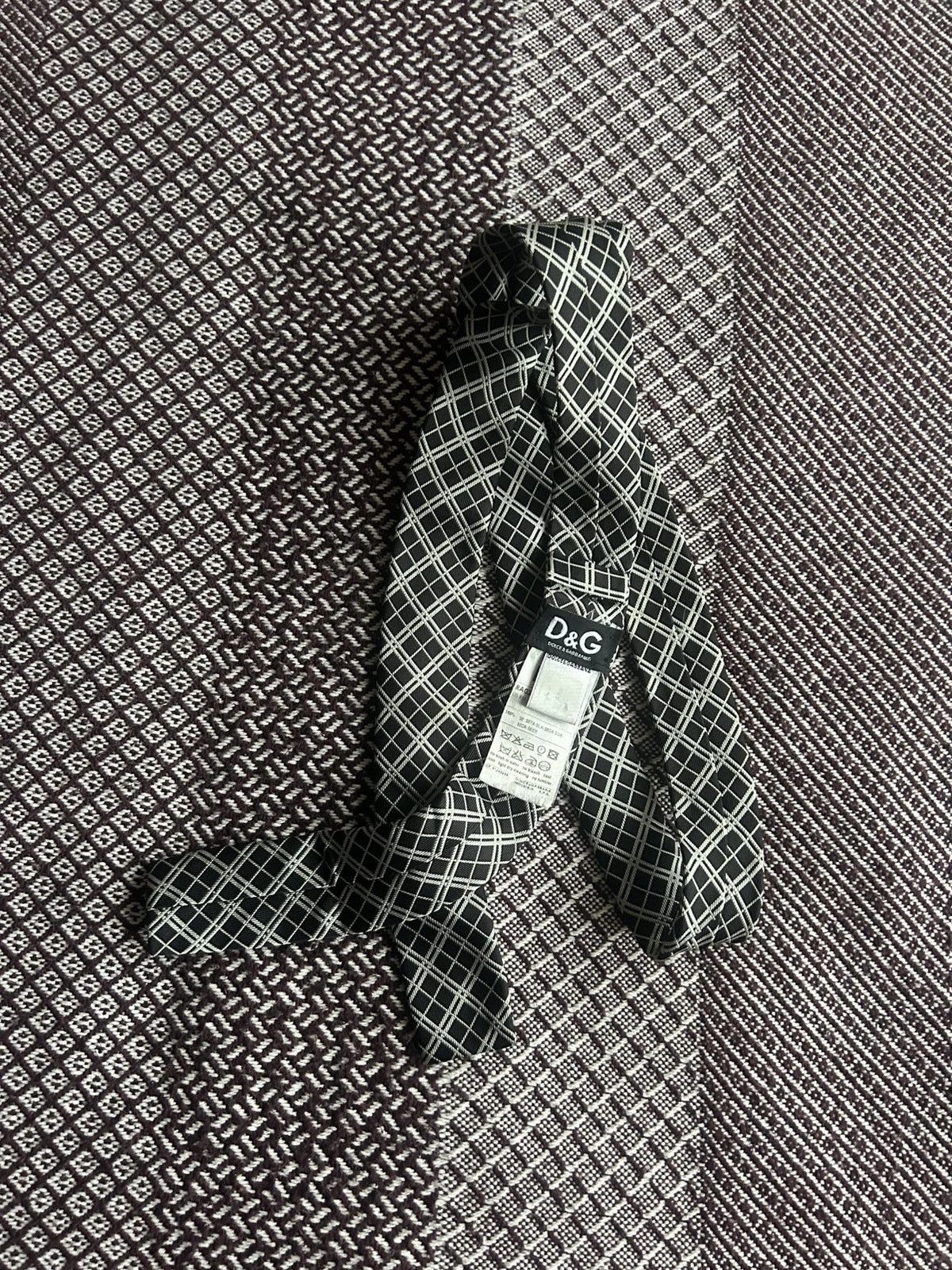 Dolce & Gabbana Dolce & Gabbana Black Silk Tie Geometric Luxury Italy Rare Size ONE SIZE - 1 Thumbnail