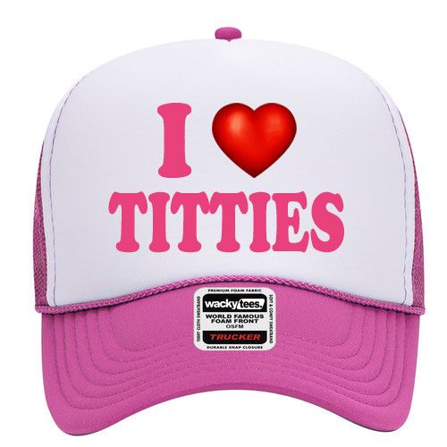Other I Love Titties Adult Foam Snap Back Trucker Hat Size ONE SIZE - 2 Thumbnail