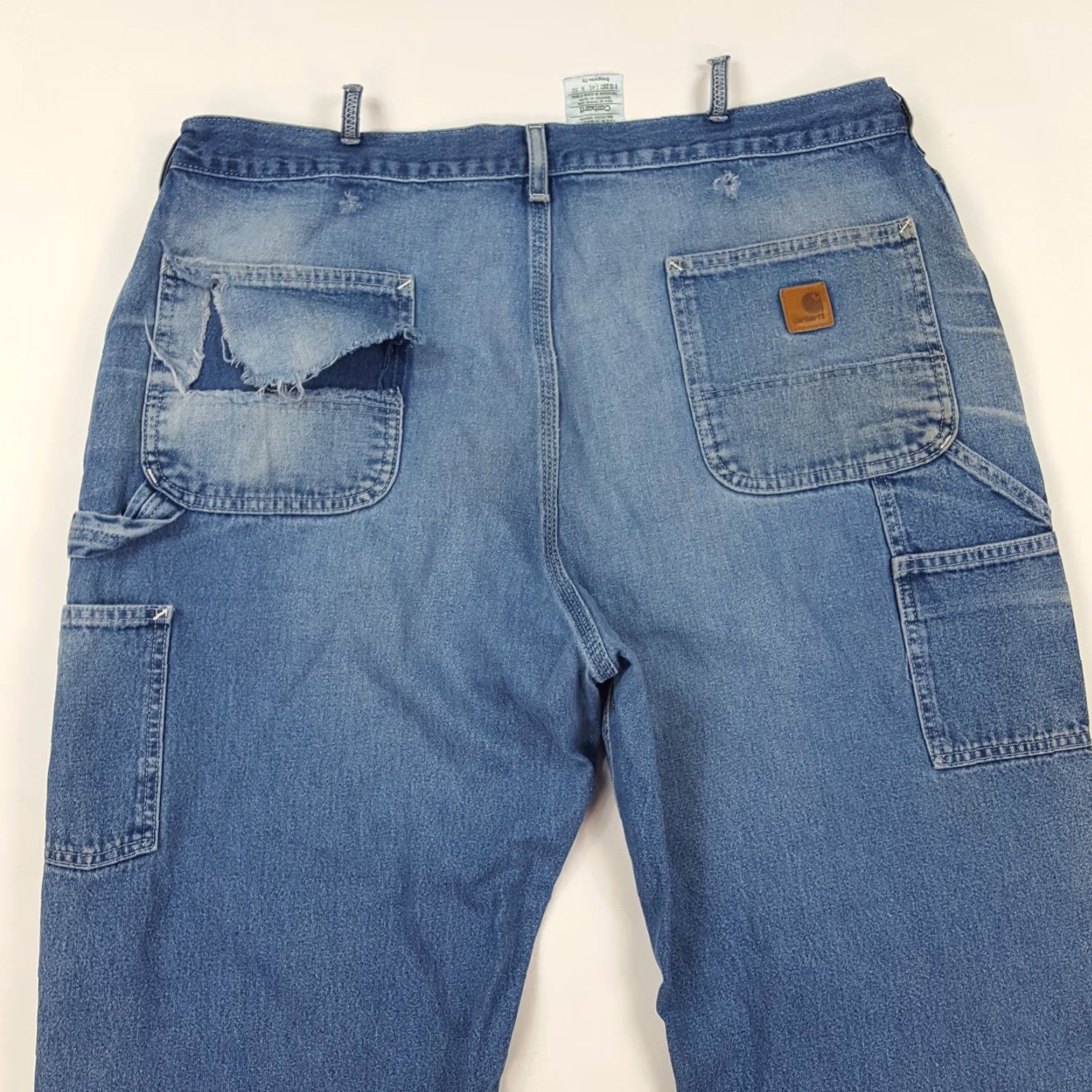 Carhartt VINTAGE Carhartt Jeans Denim 40x32 Blue Distressed Faded Grunge Workwear 90s Mens Carhartt Jeans Size US 40 / EU 56 - 6 Thumbnail