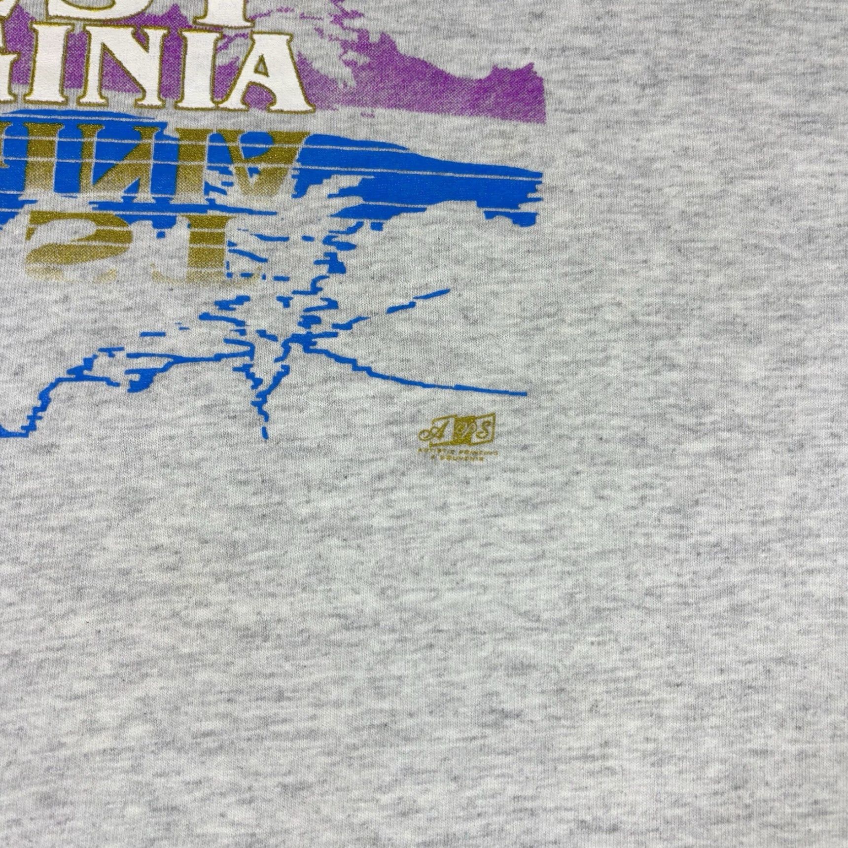 Gildan VINTAGE West Virginia T Shirt Mountain Art Outdoors Adult XL Gray 90s Gildan Cotton Crew Neck Short Sleeve Regular Mens Size US XL / EU 56 / 4 - 7 Thumbnail