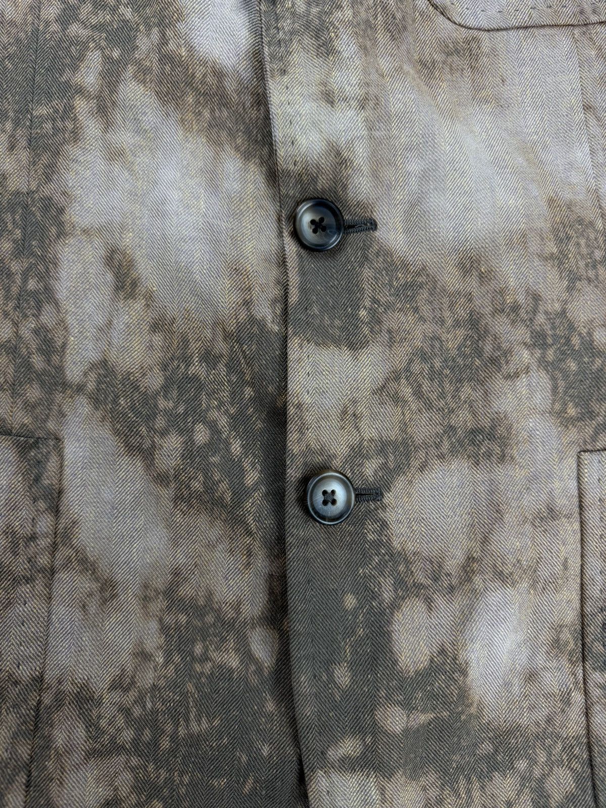 Fay Fay Linen Blazer Custom Hand Bleached Herringbone Size 50 Size US M / EU 48-50 / 2 - 4 Thumbnail