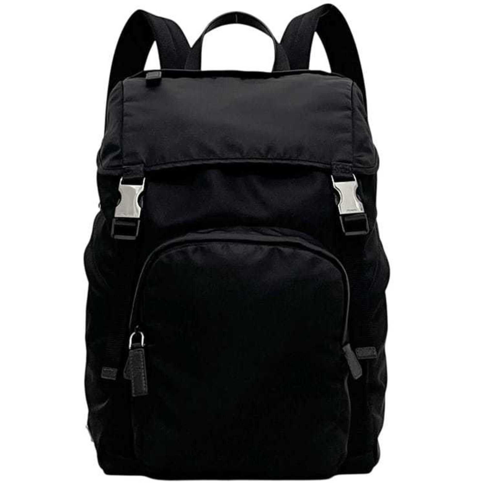 Prada PRADA Backpack Leather Black VZ0053 Auth am11989V 
