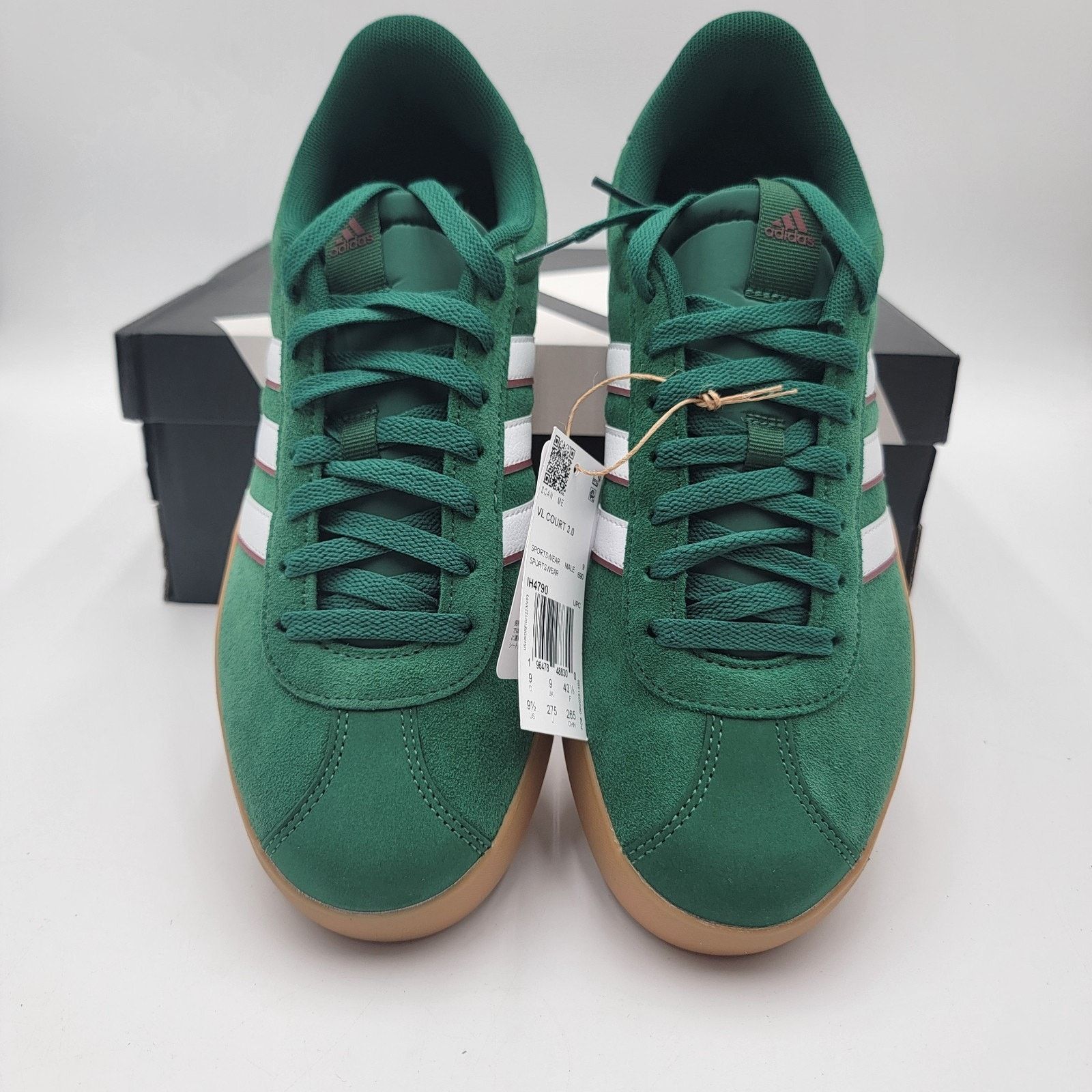 Adidas adidas VL Court 3.0 Mens Shoes IH4790 Green/White 9.5 Skater Size US 9.5 / EU 42-43 - 3 Thumbnail