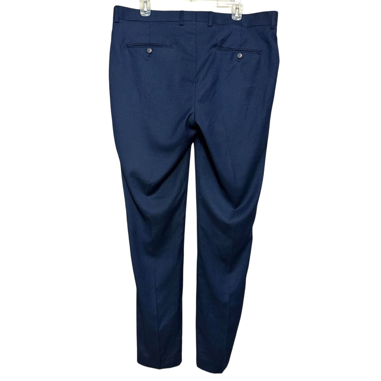 Other ZNT18 Trouser Dress Pants Sleek Flat Front Blue 39X33 Size US 39 - 4 Thumbnail