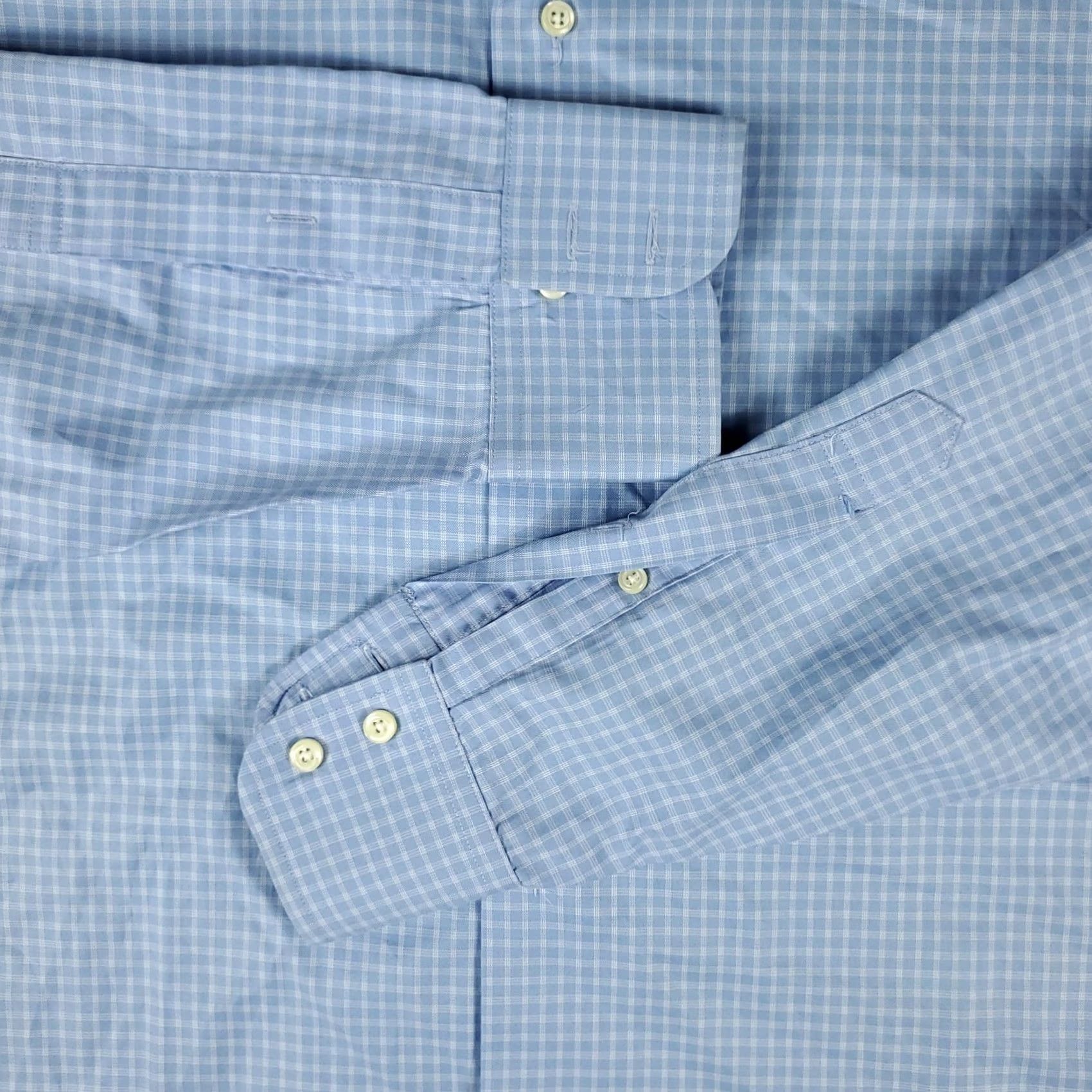 Brooks Brothers Brooks Brothers Shirt Mens 16.5 Blue Plaid Dress Button Up Long Sleeve Non-Iron Pockets Regular Cotton Size 46R - 3 Thumbnail