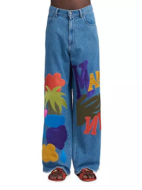 Marni os11x0224 Marni x No Vacancy Flare Jeans in Iris Blue Size US 34 / EU 50 - 3 Thumbnail