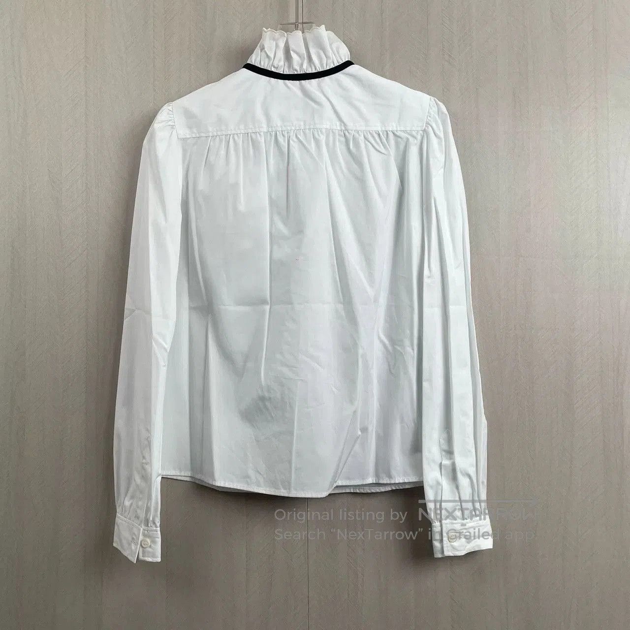 Miu Miu Miu Miu Bow Collar White Shirt. Size XS / US 0-2 / IT 36-38 - 3 Thumbnail