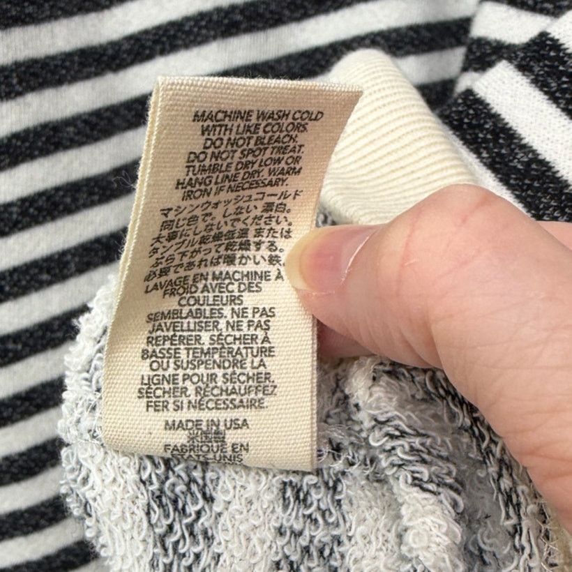 THE GREAT The Great. Black & Cream Striped Pleated Shoulder Sweatshirt Size S / US 4 / IT 40 - 11 Thumbnail