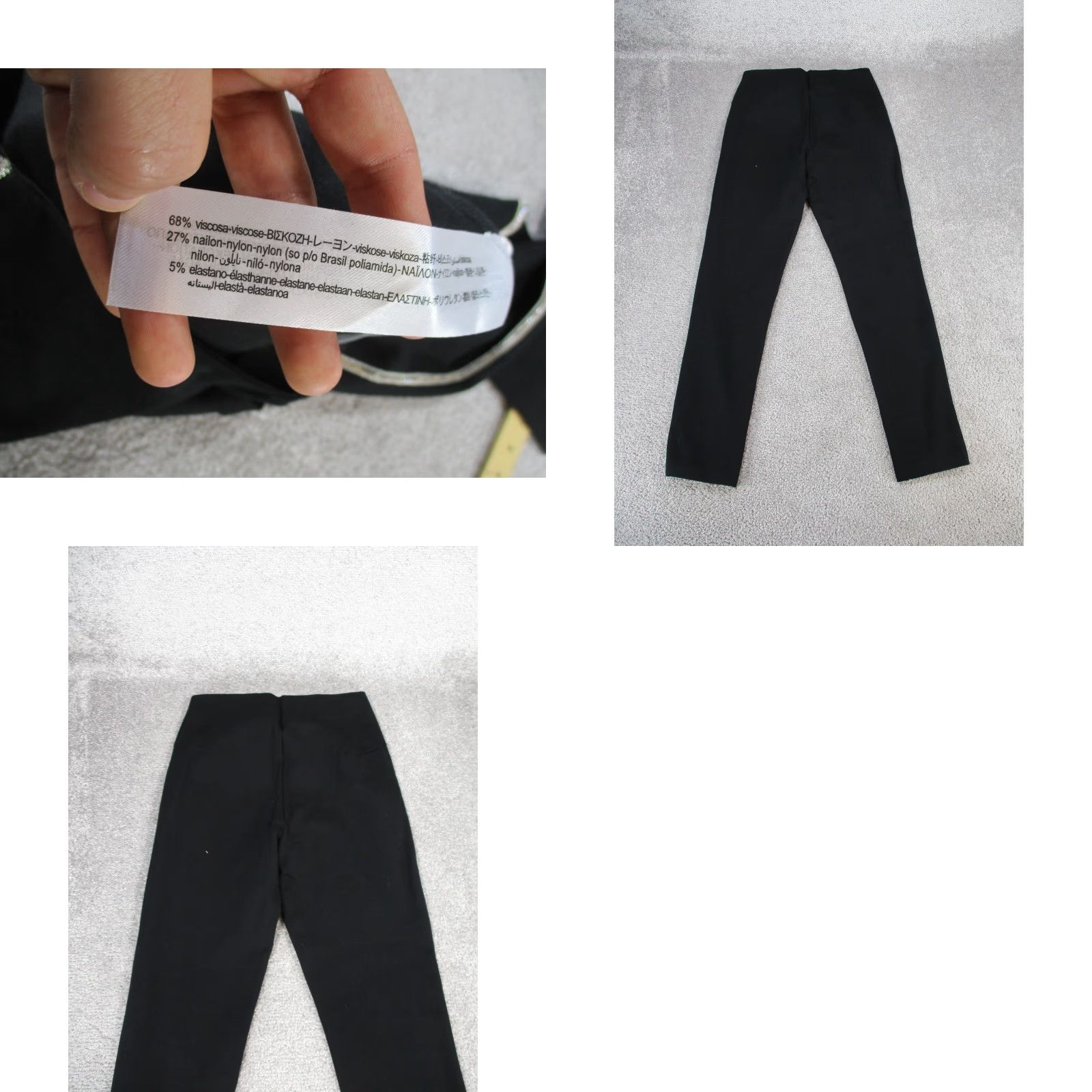 Zara Zara Leggings Womens Medium Black Studded Side Stripe Size 32" / US 10 / IT 46 - 8 Thumbnail