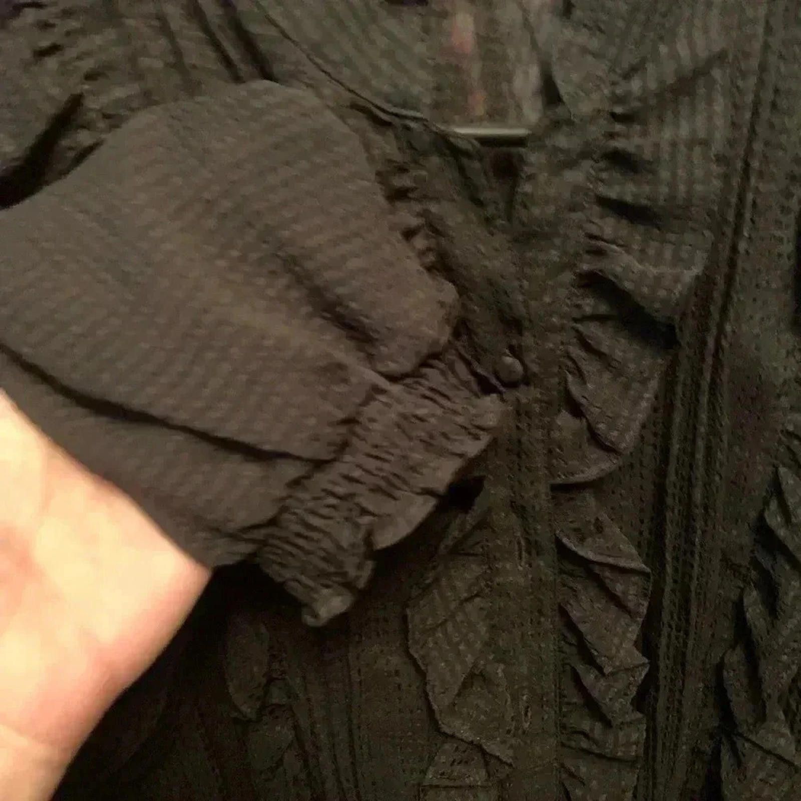 Designer Black ruffly, romantic, long sleeve Size S / US 4 / IT 40 - 6 Thumbnail