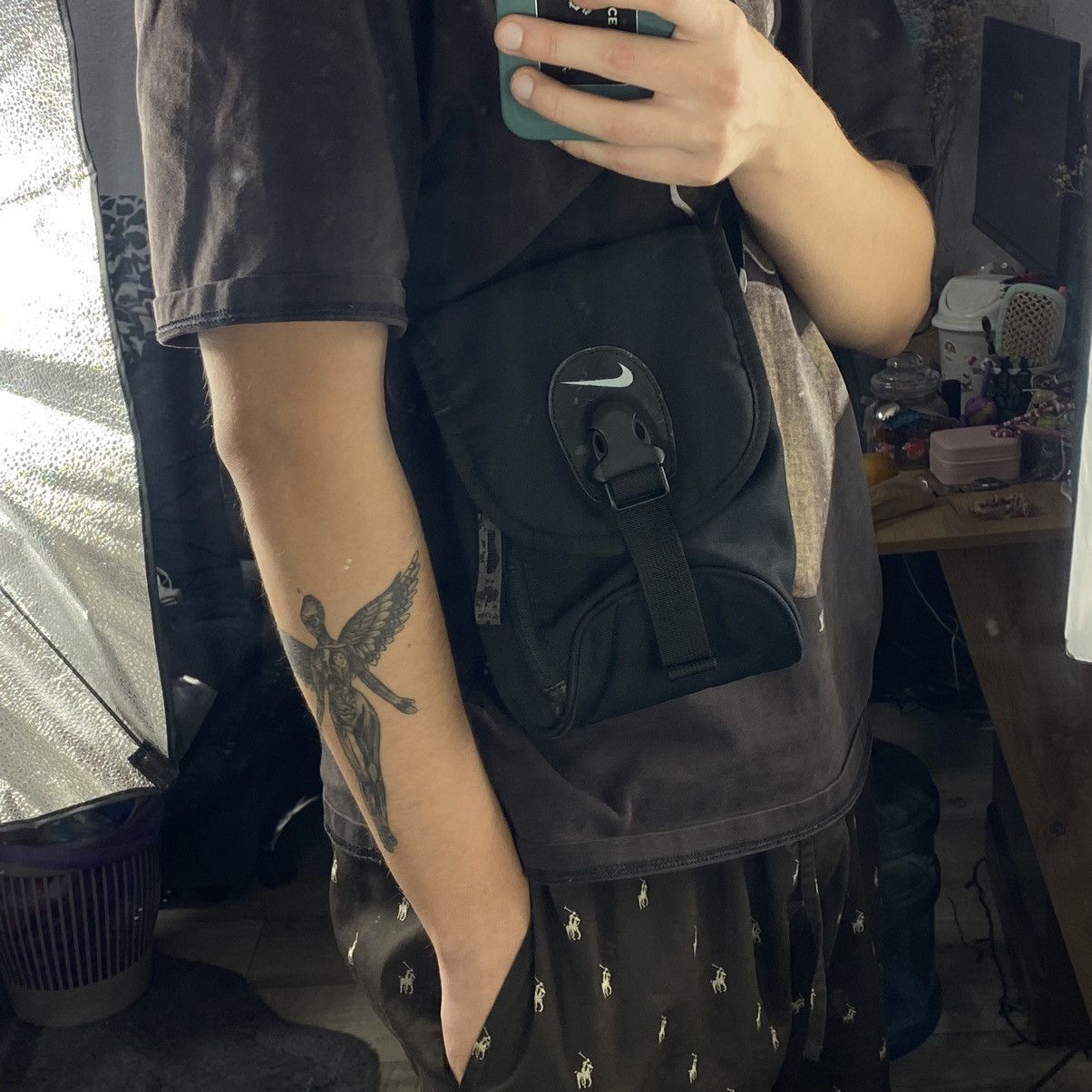 Nike NIKE Y2K DRILL CORDURA BLACK CROSSBODY BAG Size ONE SIZE - 1 Thumbnail