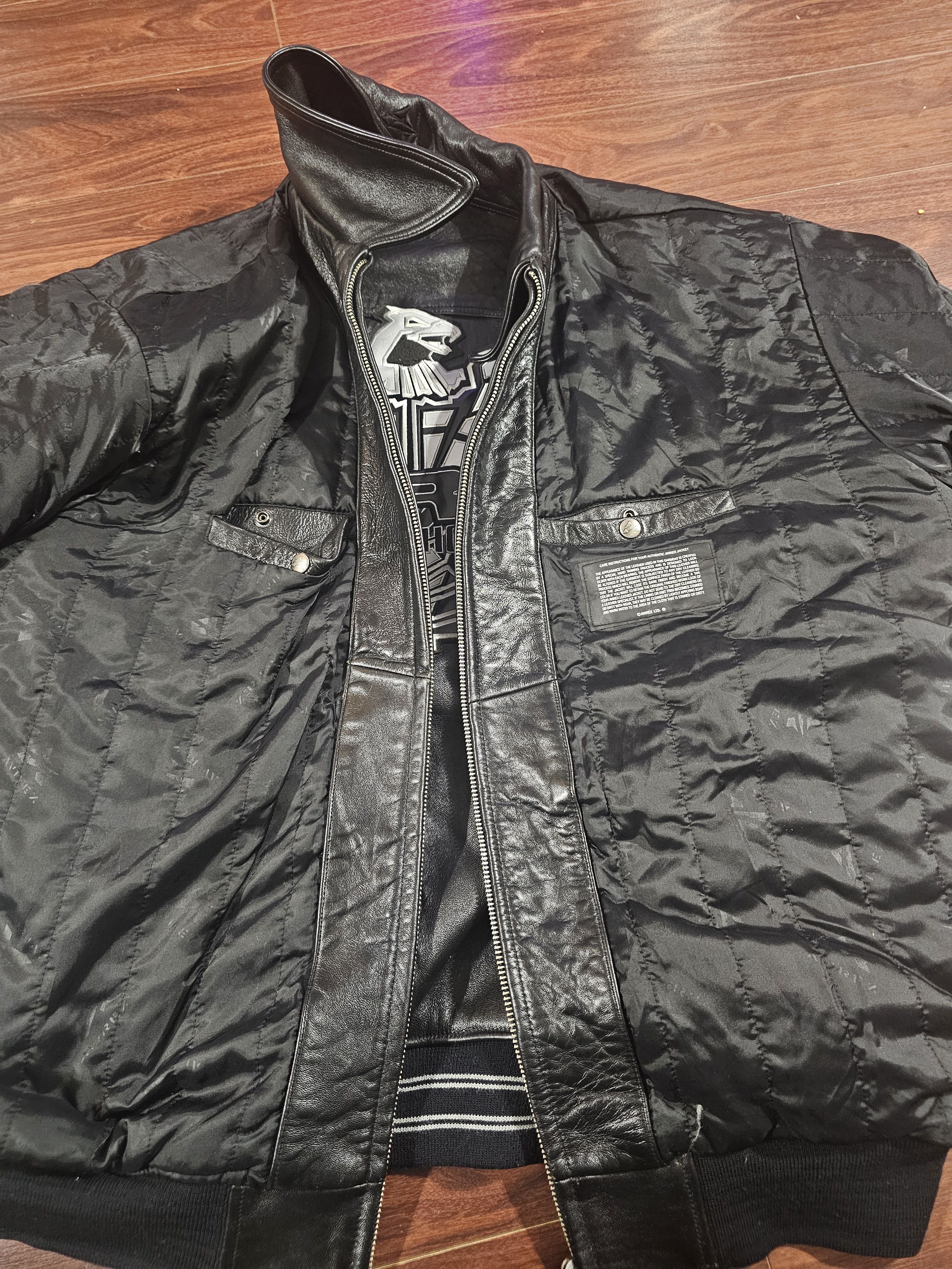 Avirex Vtg Avirex Men's Black Leather Night Phoenix Bomber Sz 4XL Size US XXL / EU 58 / 5 - 5 Thumbnail